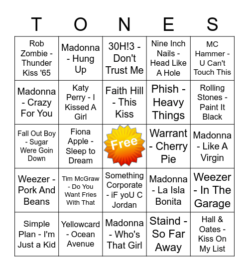 Game Of Tones 1-4-21 Game 4 (Pattern) Bingo Card