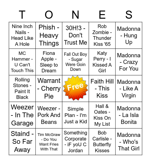 Game Of Tones 1-4-21 Game 4 (Pattern) Bingo Card
