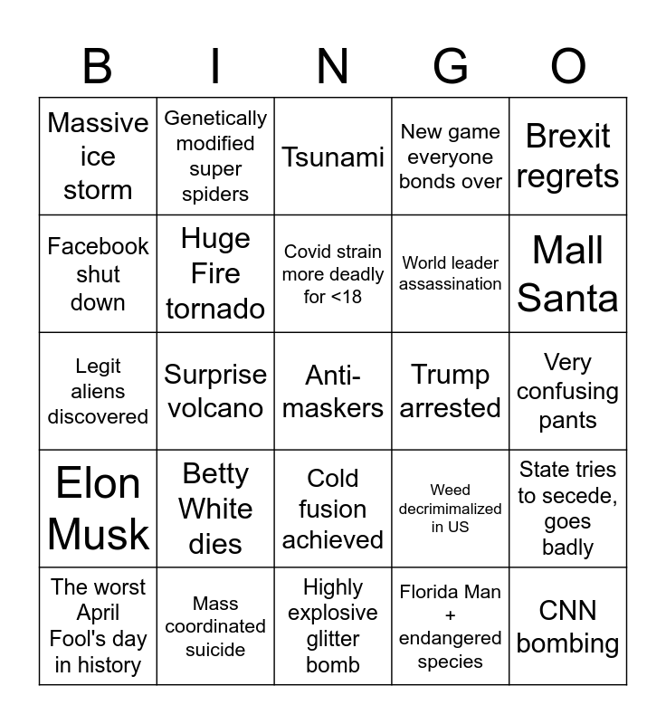 2021 Bingo Card 8241