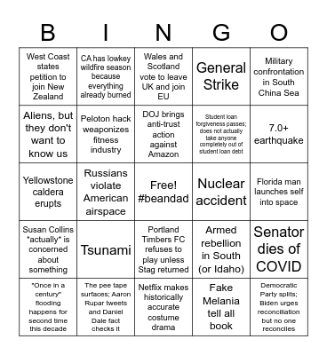 @thequeenofhats 2021 Bingo Card