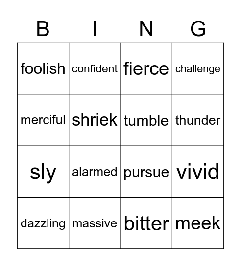 Bible Heroes Bingo Card