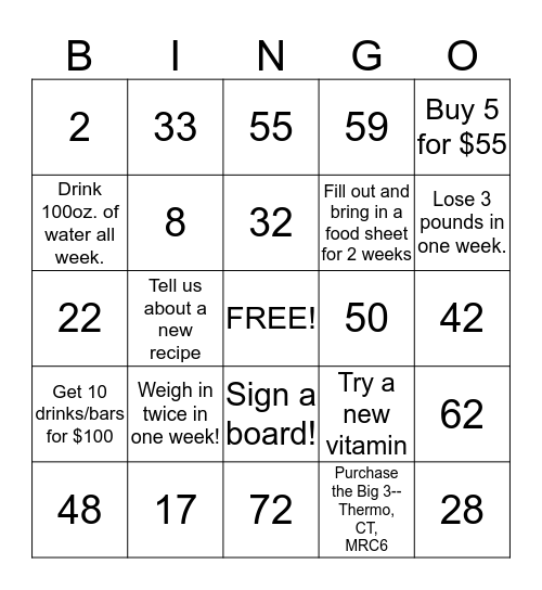 MRC BINGO Card