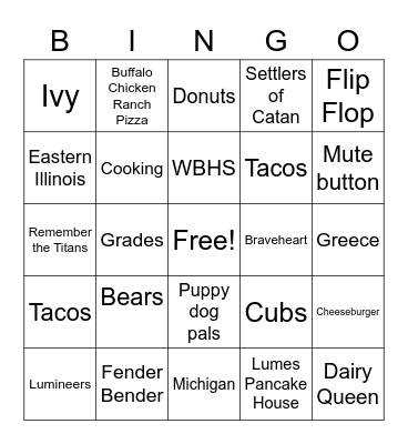 Mr.M19860810 Bingo Card