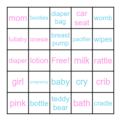 Ethan & Angela's Gender Reveal Bingo Card