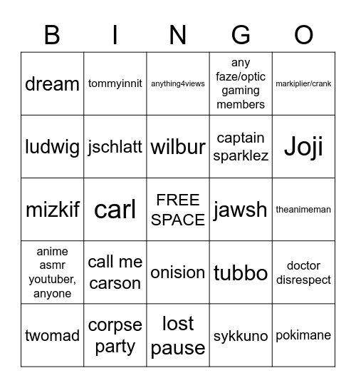 pedo bingo Card