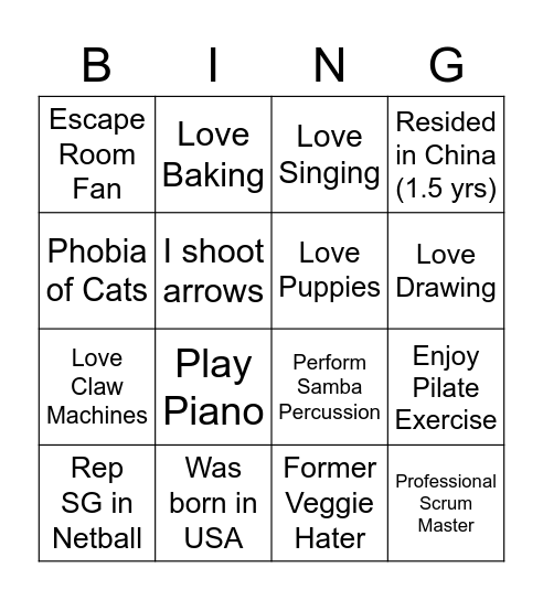 19th TLC Team B Bingo Card