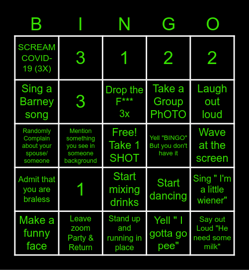 HAPPY HOUR Bingo Card