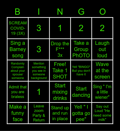 HAPPY HOUR Bingo Card