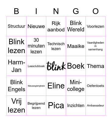 Blink Bingo Card