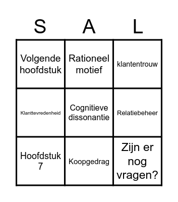 Sales kerstvakantiebingo Card