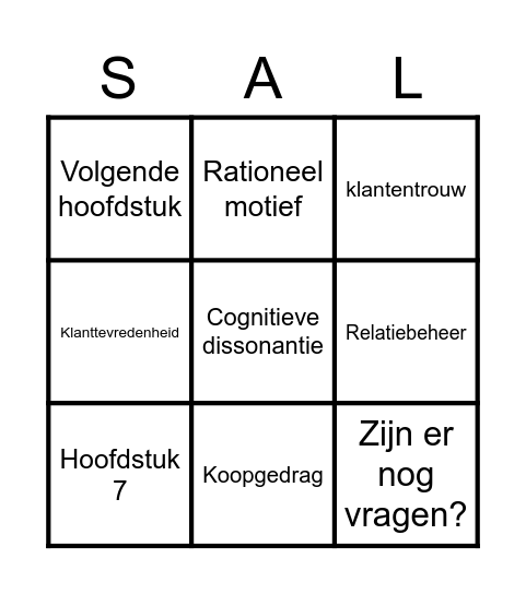 Sales kerstvakantiebingo Card