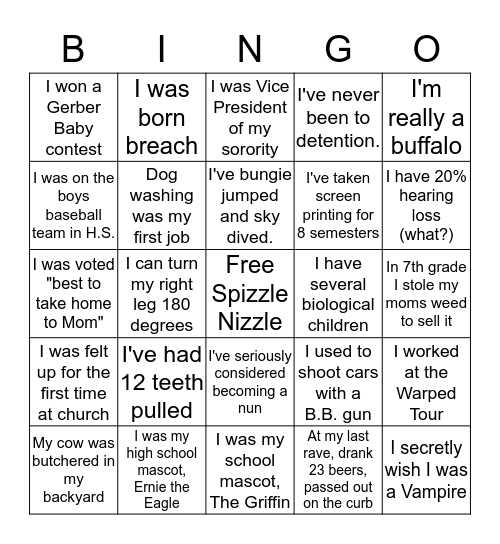Flannel Fuckers Bingo Card