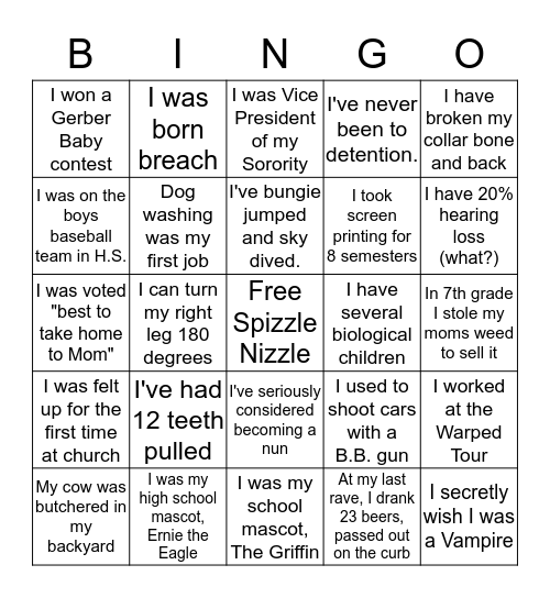 Flannel Fuckers Bingo Card