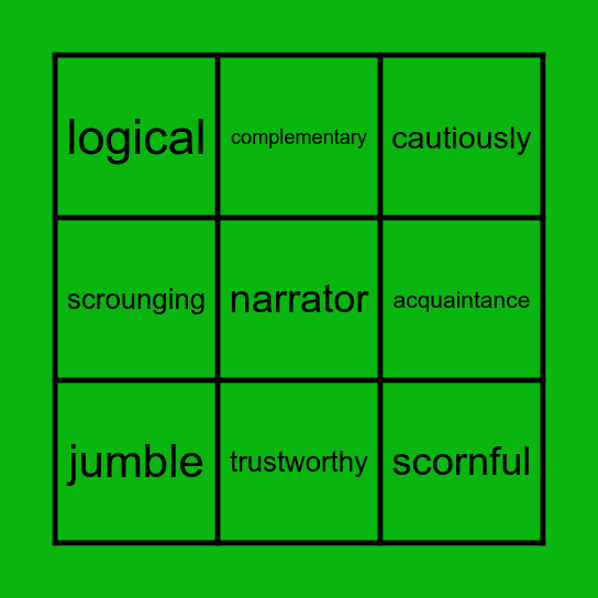 4th Grade Vocabulary 3.1 Bingo Card