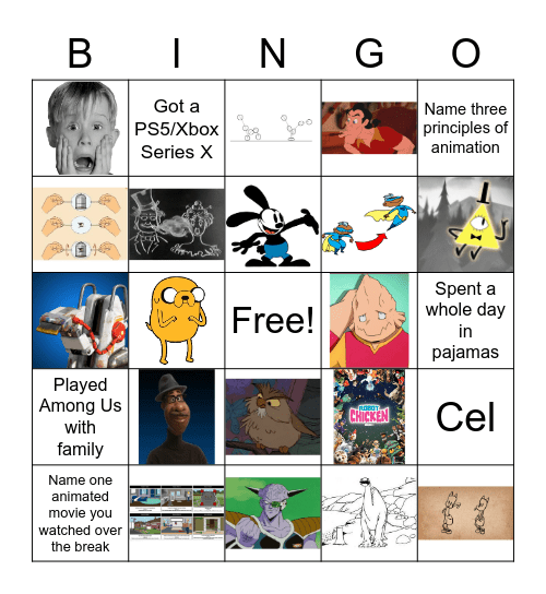 Animation Review Bingo Card
