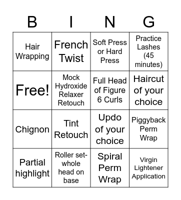 Beauty Bingo Card