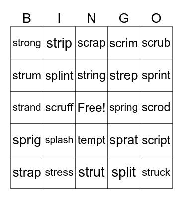 Wilson 2.5 Bingo Card