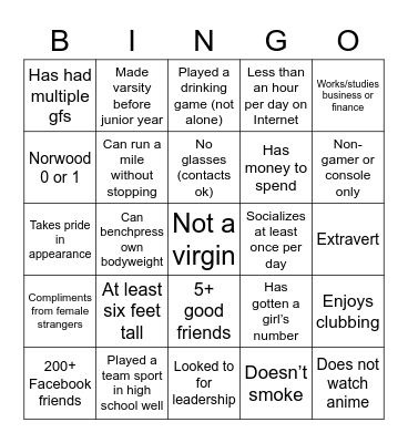 Chad Bingo Card