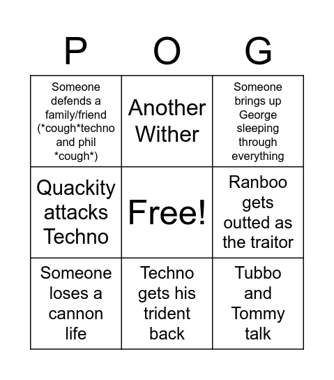 Festival Bingo Card