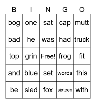 school words Bingo Card