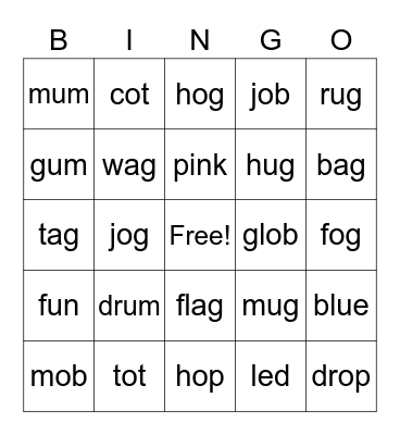 Hayden words Bingo Card