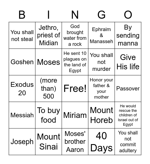 JBQ Match #3 Bingo Card