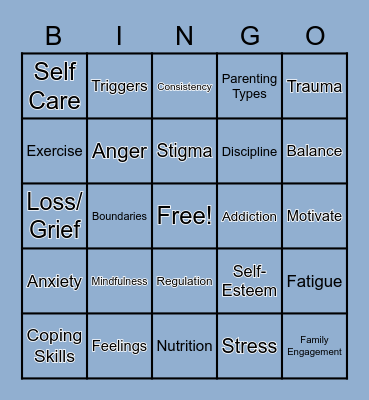 Mental Health BINGO Card