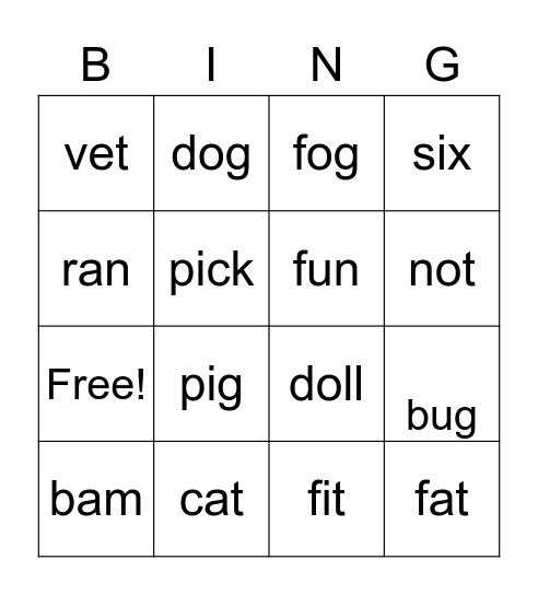 Tuesday Bingo Card