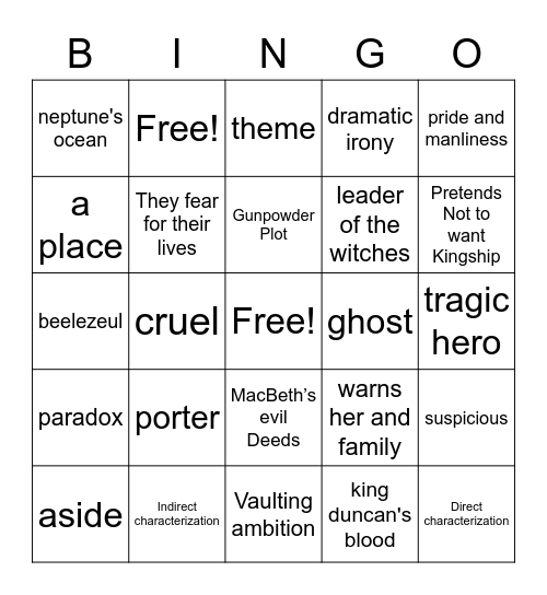 mac bingo Card