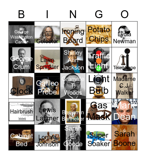 African American Inventors Bingo Card