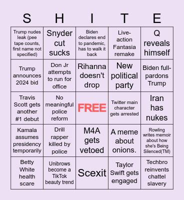 2021 BINGO Card