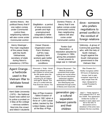 Nixon Bingo Card