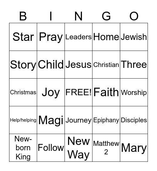 Sermon BINGO January Bingo Card