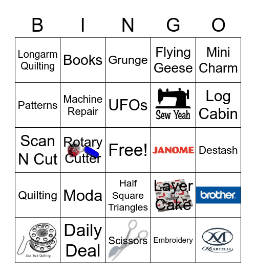 Sew Yeah Quilting Bingo Card