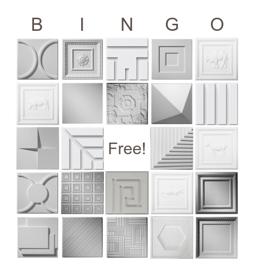 Ceiling Tile Bingo Card