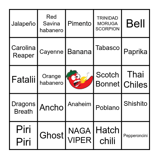 Jan 22nd - Hot Sauce Day Bingo Card