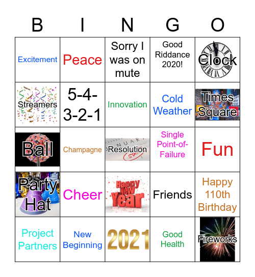 GDC New Year Bingo Card