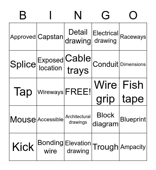 Electrical Level II Trade Terms Bingo Card