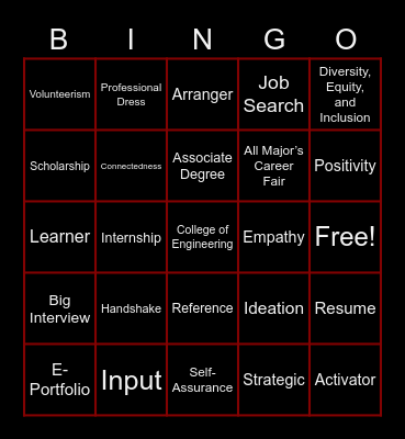 TLC US 2020- Career & Professionalism Bingo Card
