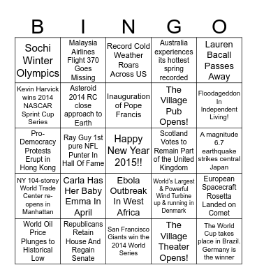 Happy New Year Bingo! Bingo Card