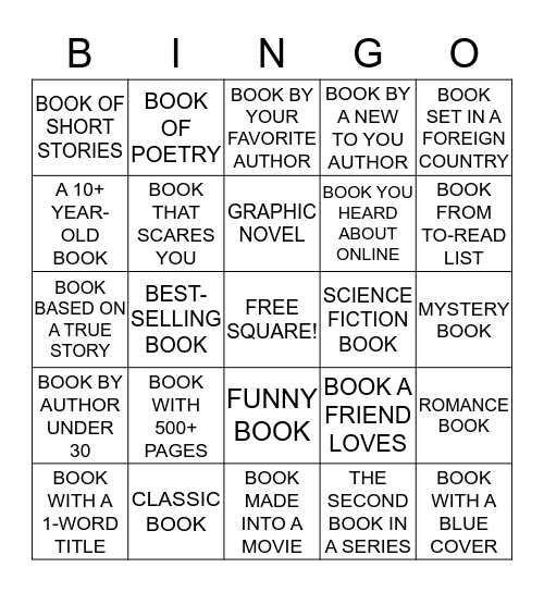 MADISON MEGA MARATHON 2015 READING CHALLENGE Bingo Card