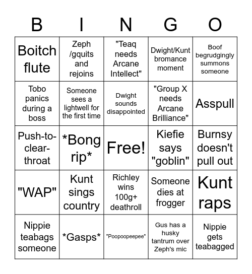 <META> Naxx Bingo Card