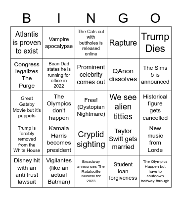 2021 Bingo Card