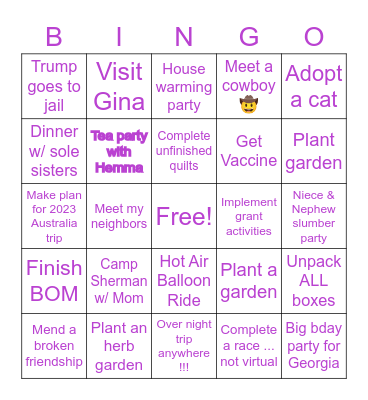 2021 Bingo Card