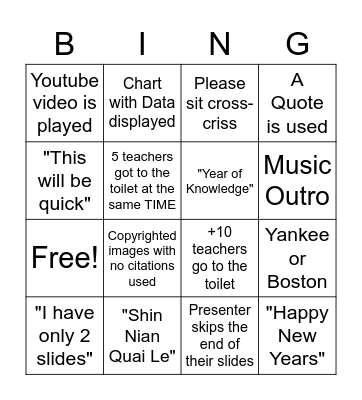 MOE's Meeting '21 Bingo Card