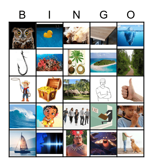 Moana Vocabulary Bingo Card