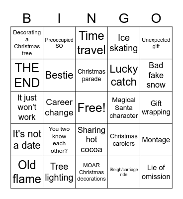 Cheesy Hallmark Christmas Movie Bingo Card