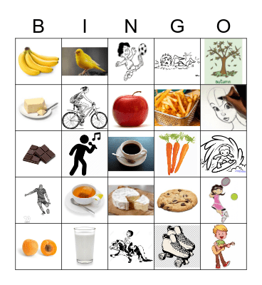 Food and sports Bingo Card