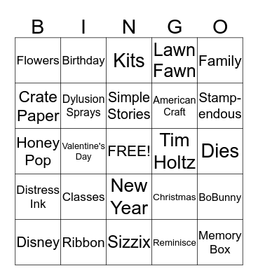 New Year Crop Bingo Card
