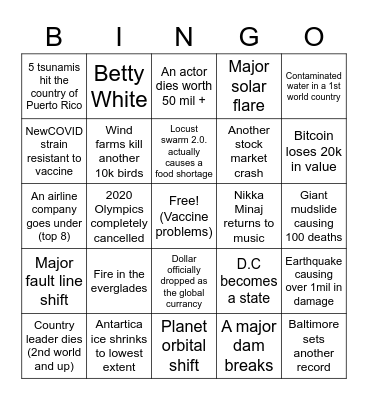 BINGO! Bingo Card